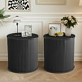 thumbnail image 2 of Wirrytor Semi-circle Side Table for living room set of 2, Fluted End Table for Small Spaces,Modern Small Accent Tables, Bedside Table, Couch Side Table, Nightstand for Bedroom Couch,Black, 2 of 8