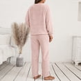 thumbnail image 6 of Womne Pajama Set 2 Pcs/set Pajama Set Autumn Winter Casual Outfit Top Pants Set Home Clothes, 6 of 8