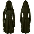 thumbnail image 1 of HKEJIAOI Robe Femme Décontractée à Manches Longues Chandails en Molleton à Capuche Robe Bandage Unie Soldes Liquidation Vert Armée, 1 of 6