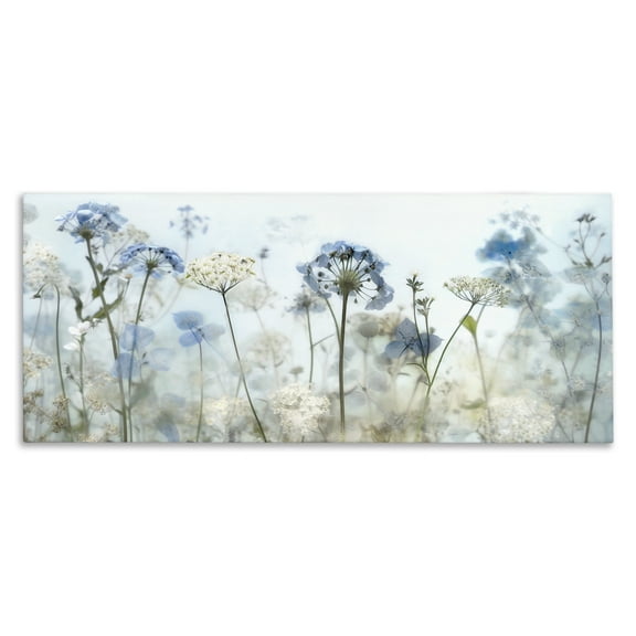 Stupell Industries Blue Wildflower Blooms Botanical & Floral Painting Gallery Wrapped Canvas Art Print Wall Art, 24 x 10