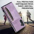 thumbnail image 4 of Design for Samsung Galaxy Note 10 Wallet Case with Tempered Glass Screen Protector PU Leather Credit Card Holder Slot Phone Cases Kickstand Shockproof Protective Cover for Women 6.3" Purple, 4 of 15