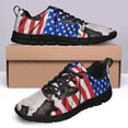 thumbnail image 4 of Boston Terrier American Flag Patriot Running Shoes Sneakers Mesh Black Size 11.5, 4 of 5
