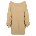 thumbnail image 1 of Pulls d'Automne Robe Pull Col Roulé Manches Longues Bouffantes Tricot Côtelé Mini Robe Bleu Clair TG, 1 of 4