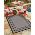thumbnail image 5 of Unique Loom Outdoor Border Collection Area Rug - Multi Border (8' x 11' 4" Rectangle Gray/Black), 5 of 7