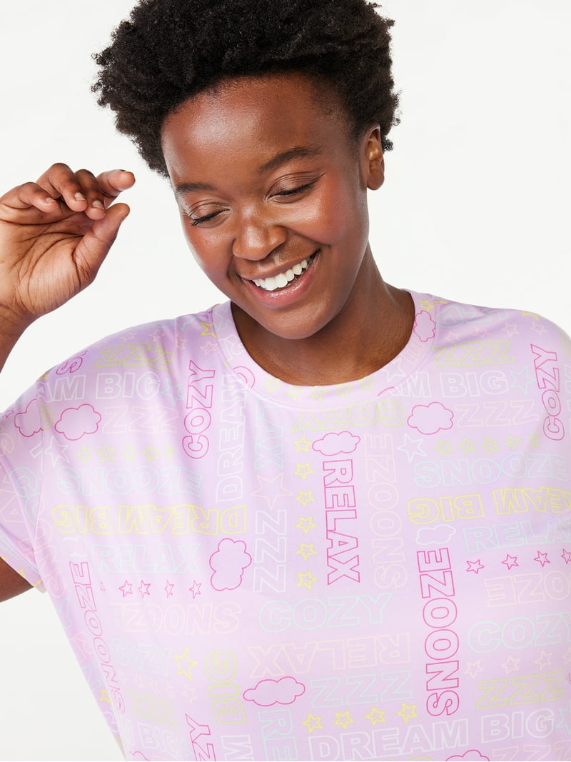 Joyspun women's Print Sleepshirt - Soft Knit Fabric - Walmart.com