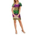 thumbnail image 5 of Cagogo Under $10 Womens Sequin Mini Dress Short Sleeve Sparkly Bodycon Dress Glitter Party Concert Dress Dance Disco Clubwear, 5 of 9