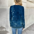 thumbnail image 4 of HLKJKLS Long Sleeve Shirts For Women Long Sleeve V Neck Casual Basic Tee Trendy Fall Loose Fit Blue S-3Xl, 4 of 6