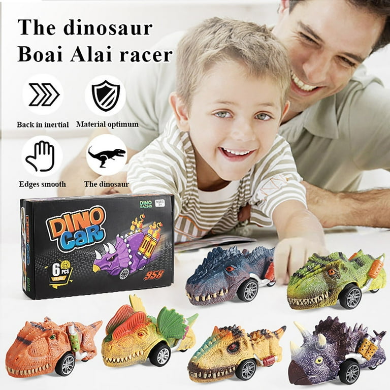 Dinosaur Toy Pull Back Cars, 6 Pack Dino Toys for 3 Year Old Boys and  Toddlers, Boy Toys Age 3,4,5 and Up, Pull Back Toy Cars, Dinosaur Games  with T-Rex by GreenKidz 