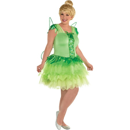 Peter Pan Tinker Bell Costume for Women, Plus Size, Includes Dress and