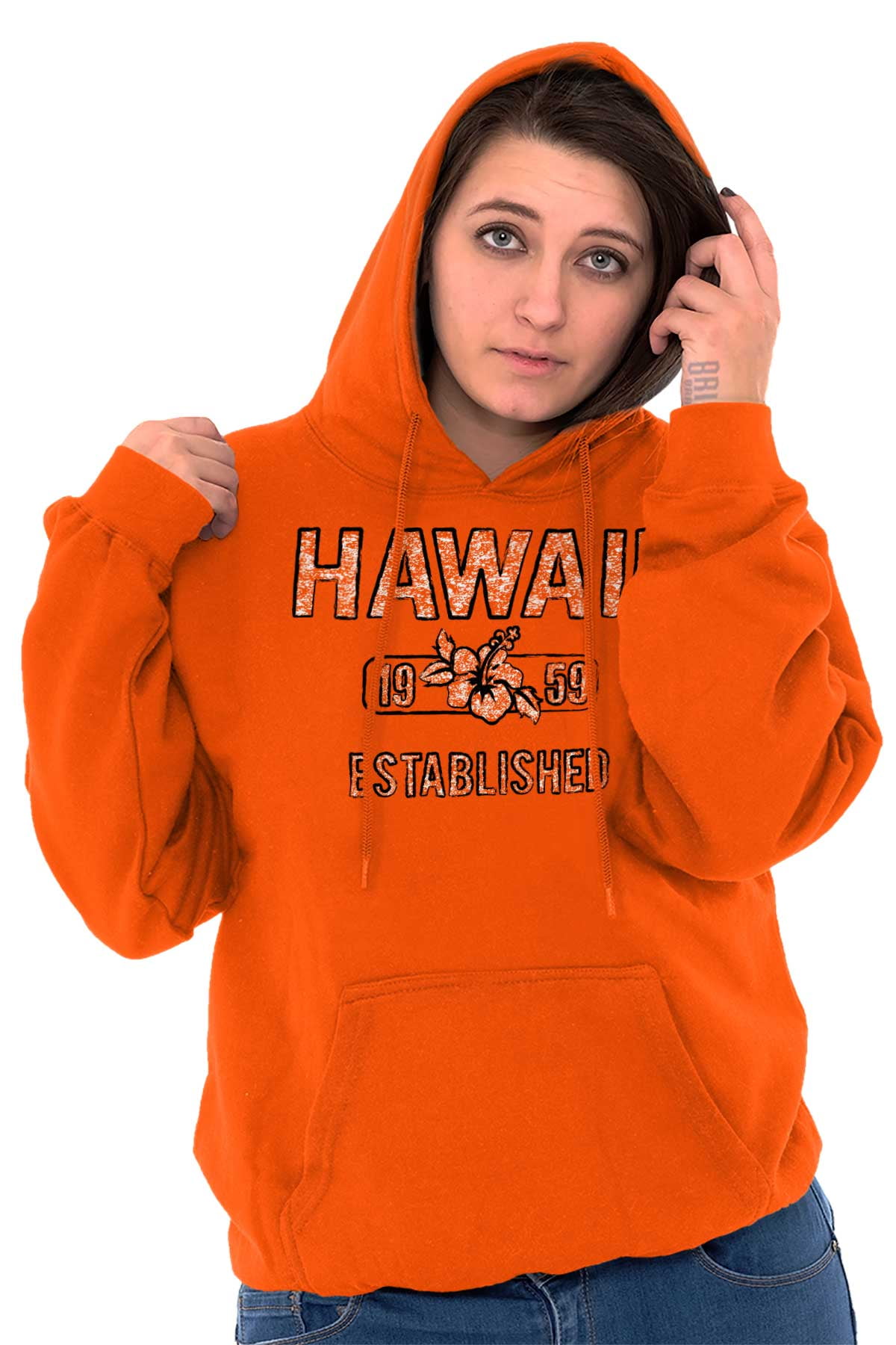 Flowers Hoodies Sweat Shirts Sweatshirts Hawaii Hibiscus Vintage Gym
