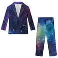 thumbnail image 4 of Xoenoiee Galaxy Star Print Suit for Boys Slim Fit 2 Piece Formal Kids Suits Tuxedo Set Toddler Suit for Boys Dress Outfit Blazer Pants, 11-12 Years, 4 of 7