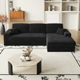 thumbnail image 4 of Eyisean 114.5" Oversized Corduroy Modular Sectional Sofa with Chaise, 2-in-1 L Shaped Sofa with 3 Cushion Neck Pillow Combination, Comfy Cloud Couches with 2 Pillows for Living Room, 4 of 10