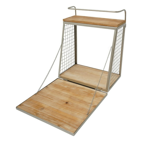 Wood Color Wine Cabinet Liquor Cabinet Wall-mounted Space-saving 13.23lbs Load Capacity for Home