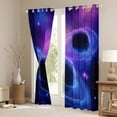 thumbnail image 3 of Homewish Mystic Outer Space Curtains Pack of 2 (42x84 Each), 3D Galaxy Planet Curtains Blackout, Glitter Stars Print Bedroom Curtains, Living Room Curtains Decor, 3 of 6