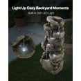 thumbnail image 6 of VEVOR Outdoor Water Fountain, 38.98 in Height Fountain and Waterfall, 7-Tier Floor Standing Rock-Shaped Cascading Fountains with LED Light and Pump, for Outdoor Indoor Garden, Home, Patio & Backyard, 6 of 9