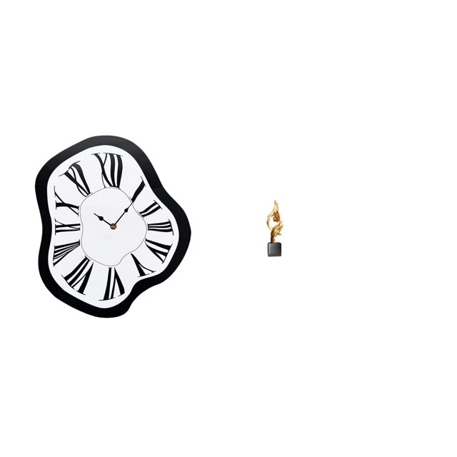 Reloj de pared, estatua de arte abstracto, escultura de resina, reloj nórdico con números , relojes distorsionados, reloj electrónico de lujo,