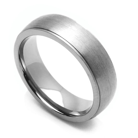 Men's 9MM Comfort Fit Titanium Wedding Band Brushed Classic Domed Ring (Size 7 to 14)