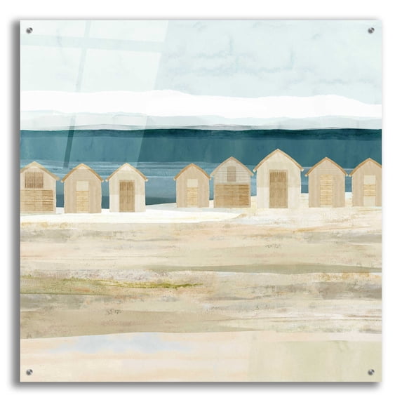 Epic Art 'Stone Bay Huts II' by Flora Kouta Acrylic Glass Wall Art, 36"x36"