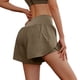 thumbnail image 5 of Pantalones cortos deportivos de entrenamiento para mujer - Cintura alta, doble capa con braguita interior, abertura lateral, bolsillos con cremallera, nailon y spandex, tallas S-XXL, 5 of 6