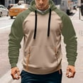 thumbnail image 2 of HXWCHs Men's Big & Tall Hoodie Men's Casual Solid Color Pullover Hoodie Streetwear Comfortable Drawstring Sweatshirt for All Seasons Green XXXL, 2 of 5