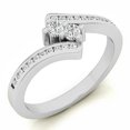 thumbnail image 1 of Dazzlingrock Collection 0.25 Carat (ctw) 10K White Diamond Two Stone Bridal Engagement Ring 1/2 CT, White Gold, Size 4, 1 of 4