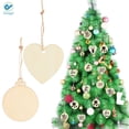 thumbnail image 3 of Deago 10pcs Natural Wood Slices 3.5", DIY Wooden Christmas Ornaments Unfinished Wood Circles for Crafts Holiday Hanging Decorations, 3 of 8
