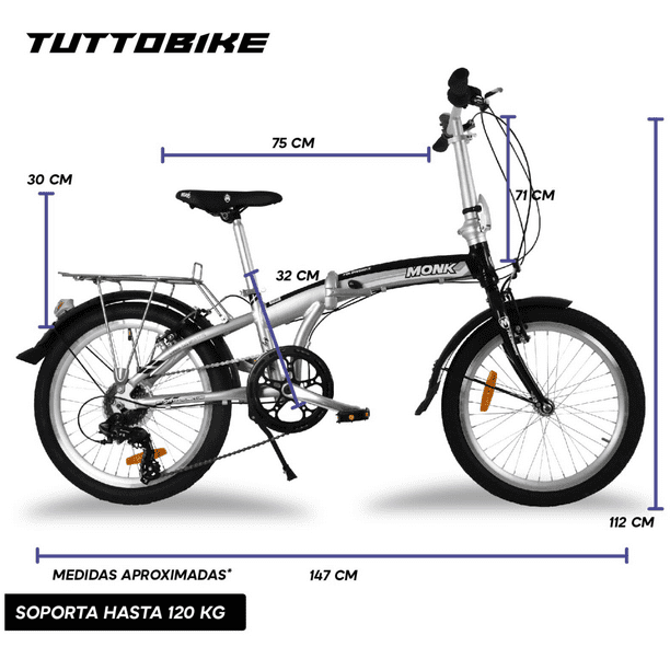 Bicicleta Plegable Rodada 20 Monk Flink