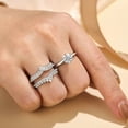 thumbnail image 5 of Newshe Jewellery Moissanite Wedding Rings for Women VVS1 D Color Engagement Rings Enhancer Band Sterling Silver Size 6, 5 of 10