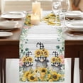 thumbnail image 3 of Table Runners 60 Inches Long Dress Scarves, Sunflower Gnomes Farmhouse Kitchen/Dining Table Runner, Small Coffee Tablerunners, Spring Eucalyptus Floral Gray Wooden 13x60 Inch, 3 of 9