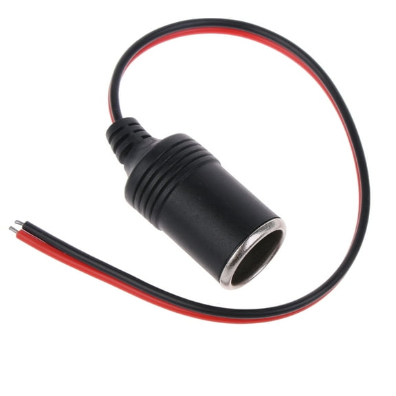SIEYIO Car Power Cigarette Lighter Female Socket Cable Red Positive Black Negative