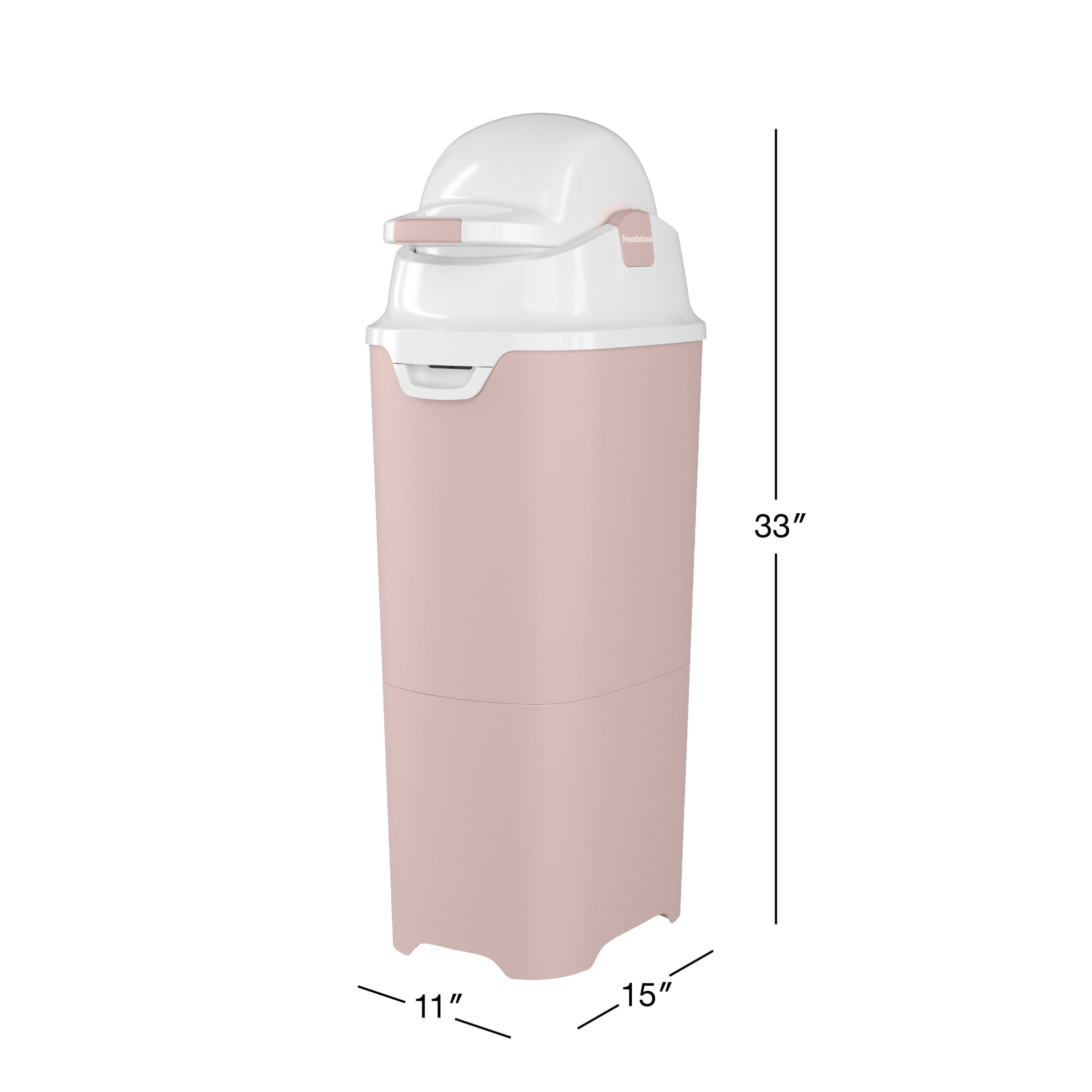 Foundations Premium Tall Diaper Pail Pink