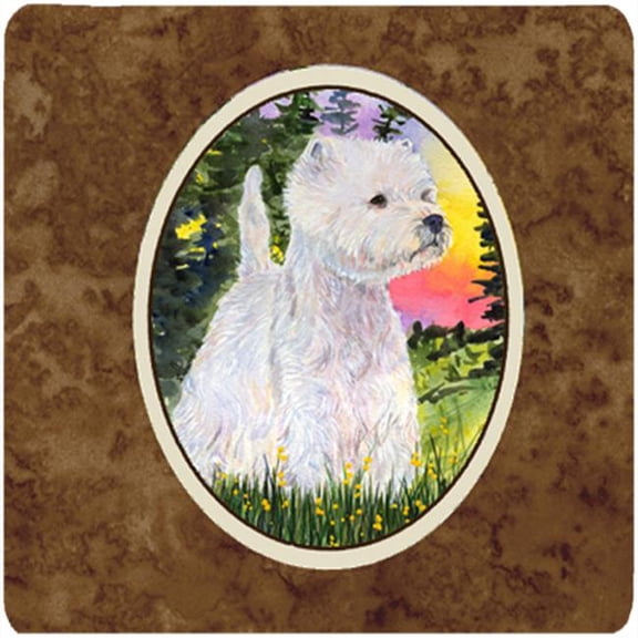 Westie Foam Coasters, Set Of 4