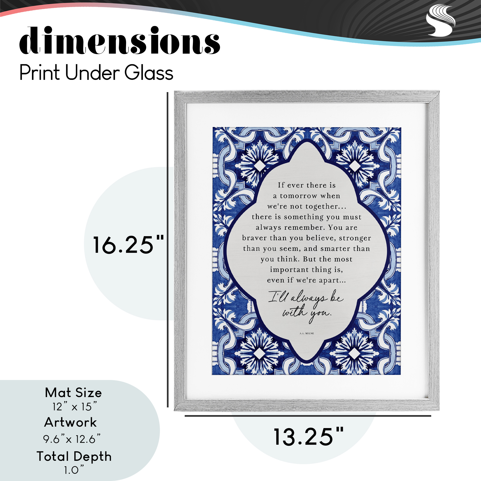 Always Be With You Inspiration Gray Framed Print Under Glass, design by Lettered and Lined