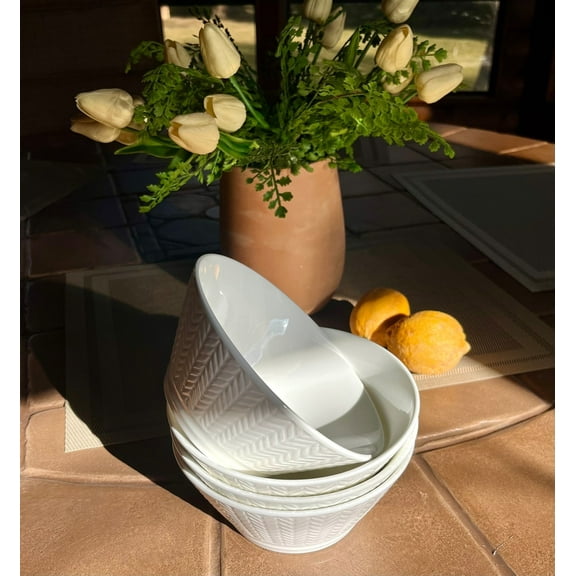 Wheat Durable White Porcelain Cereal Bowl