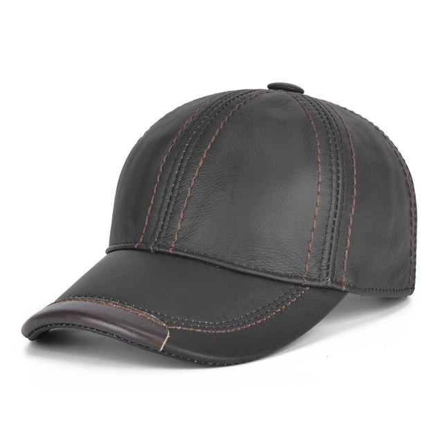Leather Hat - Leather Baseball Cap Baseball Cap Men's Baseball Cap Hats With Visor For Use In Autumn And Winter