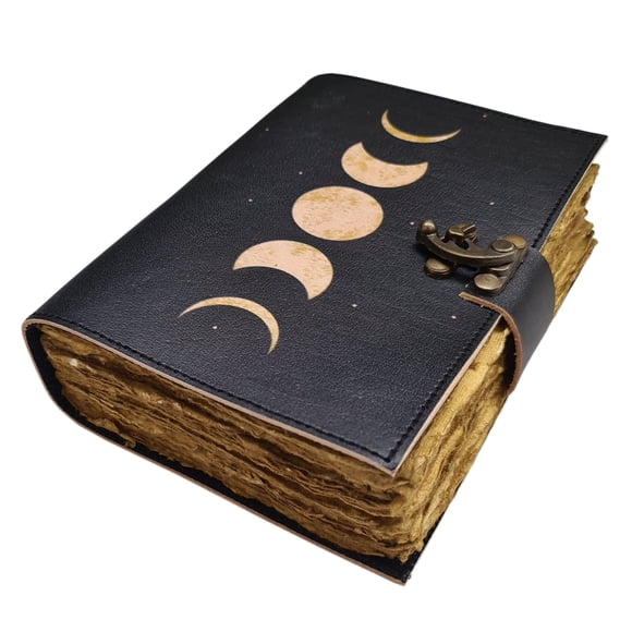 Diario de cuero Sun Moon de LAKECITY LEATHER CRAFT, 18 x 13 cm