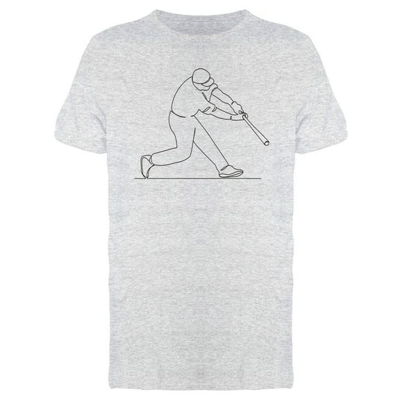 One Line Baseball Player  Tee Men's -Image by Shutterstock