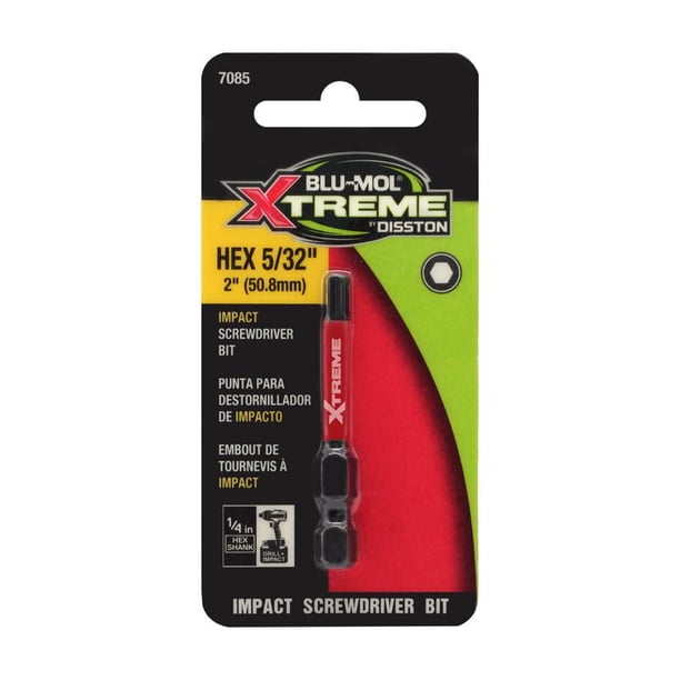 Punta de destornillador Blu-Mol Xtreme Hex 5/32 pulgadas X 2 pulgadas L S2 Acero