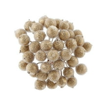 Mobutofu 200Pcs Artificial Flower Gold Berry Decorations For Christmas Tree Garland Decor