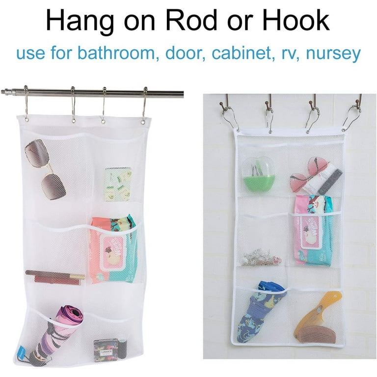 Duslogis Shower Caddy Organizer 6 Pockets Roll up Hanging Bathroom Accessories  Storage with 4 Hooks for Camper, RV, Gym, Cruise, Cabin, College Dorm  Shower 