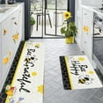 thumbnail image 2 of Summer Kitchen Mats Set of 2, Bee Day Sunflower Kitchen Rugs Mats with Bee Gnomes Sunflowers Washable Non Slip Kitchen Laundry Floor Mats for Home Decorations (Set J), 2 of 5