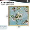 thumbnail image 4 of Stupell Industries Traditional Songbird Perched on Blooms Gold Floating Frame Canvas Art, 25 x 25, by Sally Swatland, 4 of 8