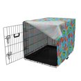 thumbnail image 3 of Birthday Party Dog Crate Cover, Colorful Presents Gifts with Ribbons Stripes Stars and Hearts, Easy to Use Pet Kennel Cover for Dogs, 35" x 23" x 27", Deep Sky Blue Multicolor, by Ambesonne, 3 of 6