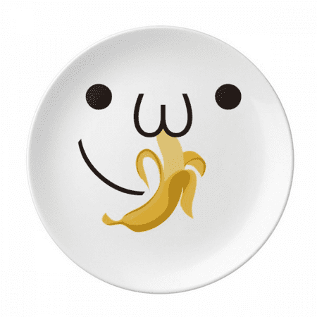 

Lovely Face Eat Banana Expression Plate Decorative Porcelain Salver Tableware Dinner Dish