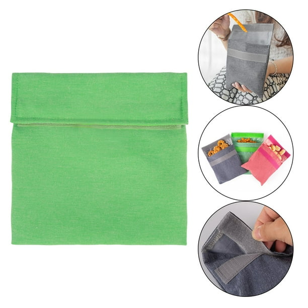 Contenedor de conservas de tela lavable, bolsa de almacenamiento , bolsa de almacenamiento de aperitivos multifuncional Verde Macarena Lavable
