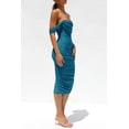 thumbnail image 3 of Vestido PRETTYGARDEN 2025 Ajustado con Hombros Descubiertos Ruched Talla L, 3 of 7