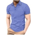 thumbnail image 2 of pstuiky camisetas para hombre, Camisa informal de manga corta con cuello vuelto y botones para hombre, color liso, con bolsillos ropa de hombre s, 2 of 6