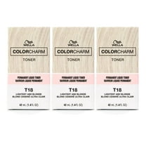 Wella  Colorcharm Permanent Liquid Toners - T18 Lightest Ash Blonde - 1.4 fl oz each - 3pc Combo