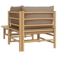thumbnail image 5 of vidaXL 2 Piece Garden Lounge Set with Taupe Cushions Bamboo, 5 of 5
