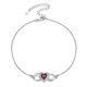 thumbnail image 1 of Pulsera de tobillo de plata esterlina Silvora para mujer con piedra de nacimiento de corazón de enero, 1 of 8